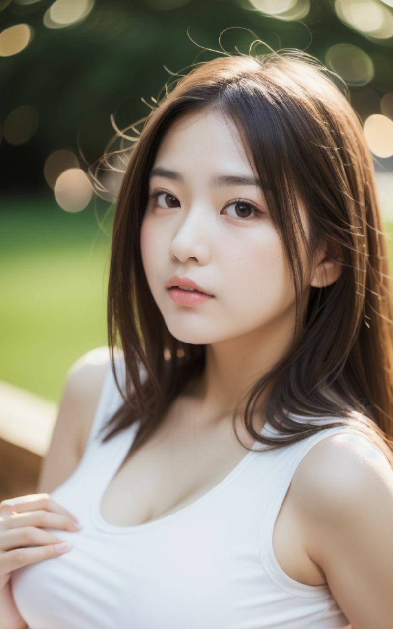 サンプル画像1:白Tシャツ美人集 AI美女写真集(SUN MOON) [d_326383]