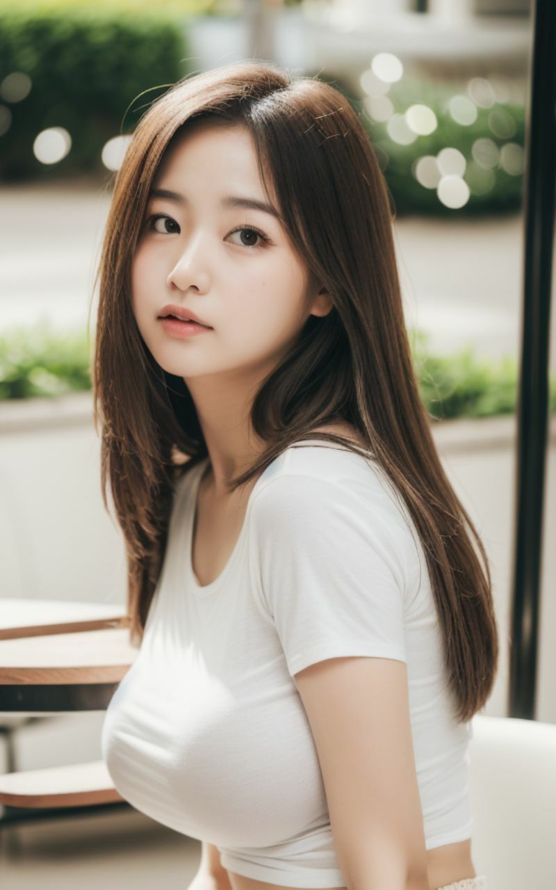 サンプル画像3:白Tシャツ美人集 AI美女写真集(SUN MOON) [d_326383]