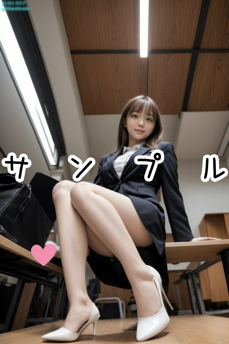 サンプル画像2:美人OLがパンスト美脚で誘惑してくるんだが【たまにパンチラ】(AiharaKinoko フェチAI愛) [d_326648]