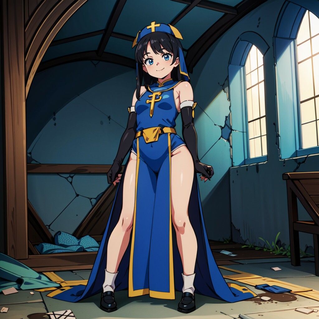 サンプル画像1:黒髪プリーストちゃん立ち絵CG(Crimson AI) [d_326716]