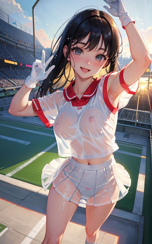 サンプル画像3:雨でぬれちゃったけど一生懸命応援するねっ(panpanyama1) [d_326879]