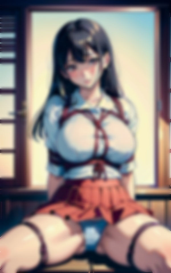 サンプル画像3:制服着衣で縛られる巨乳美少女のパンツが濡れてきて….(高画質AI生成LABO) [d_326995]