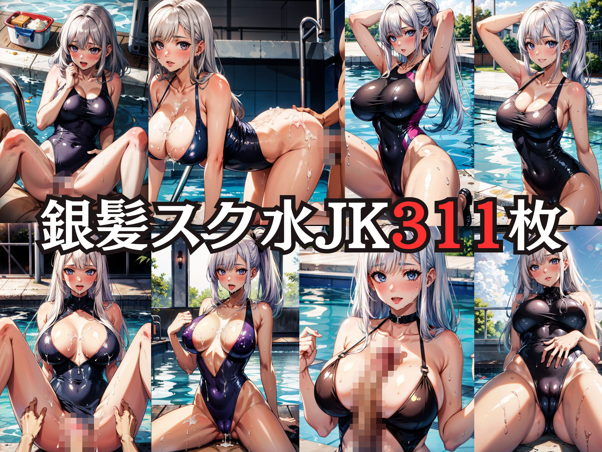 サンプル画像1:教え子の銀髪スク水JKがエロすぎたので肉便器にしてやった(okita) [d_327035]