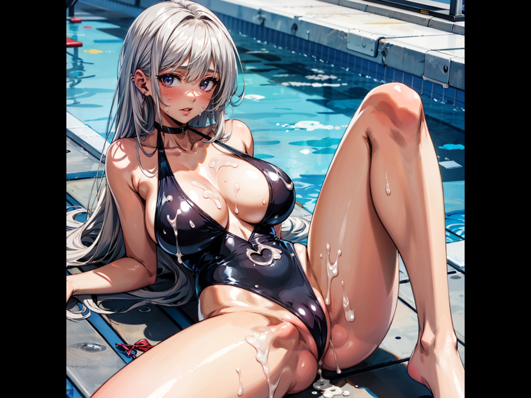 教え子の銀髪スク水JKがエロすぎたので肉便器にしてやったの画像10