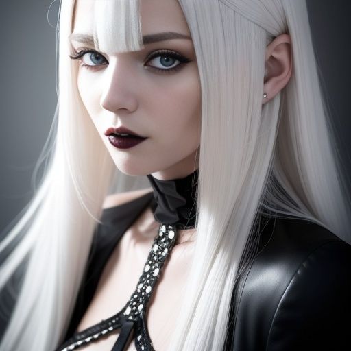 サンプル画像2:ホワイトヘアーのゴシック天使（セリフなし AI画像集）(ファンタスセレブリティ) [d_327352]