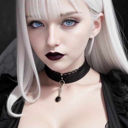 サンプル画像3:ホワイトヘアーのゴシック天使（セリフなし AI画像集）(ファンタスセレブリティ) [d_327352]