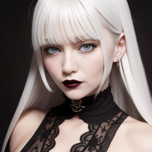 サンプル画像5:ホワイトヘアーのゴシック天使（セリフなし AI画像集）(ファンタスセレブリティ) [d_327352]