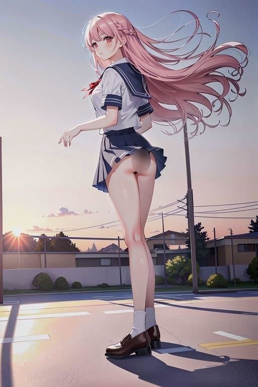 サンプル画像1:制服女子の風チラ(D.P.H.) [d_327424]