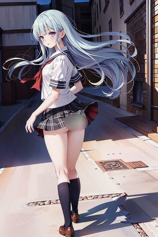 サンプル画像3:制服女子の風チラ(D.P.H.) [d_327424]