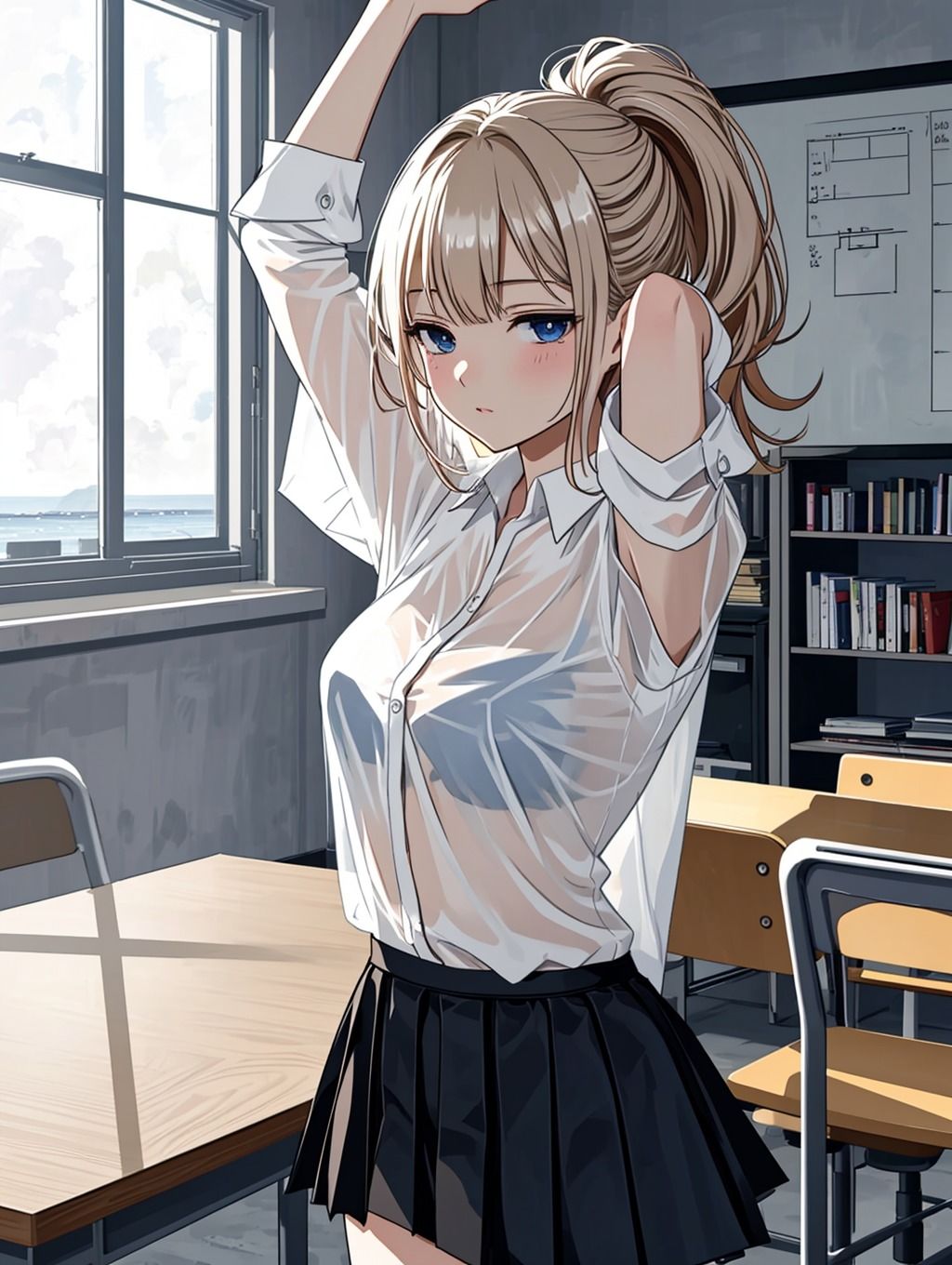 サンプル画像1:魅惑の透け制服(【AIイラスト】ふわっとAIRy) [d_327540]