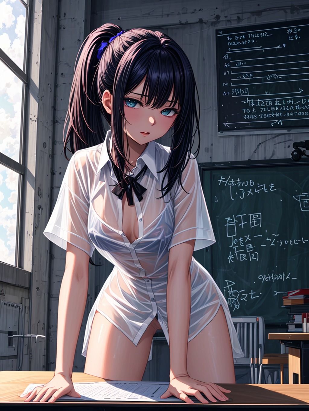 サンプル画像2:魅惑の透け制服(【AIイラスト】ふわっとAIRy) [d_327540]