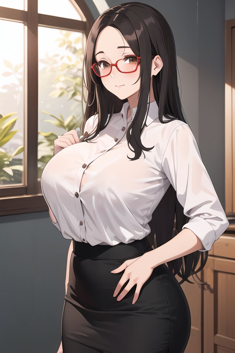 サンプル画像1:爆乳眼鏡女教師と教室で変態プレイ(evoLiA) [d_327617]