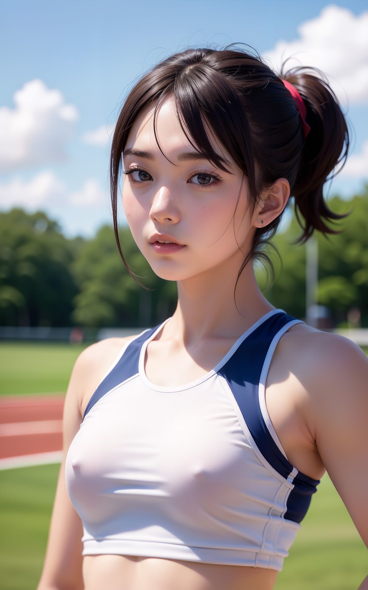 サンプル画像2:陸上女子の健康的肉体美を激写してみた！ AI生成ヌードグラビアCG集(6TRAINER) [d_327655]