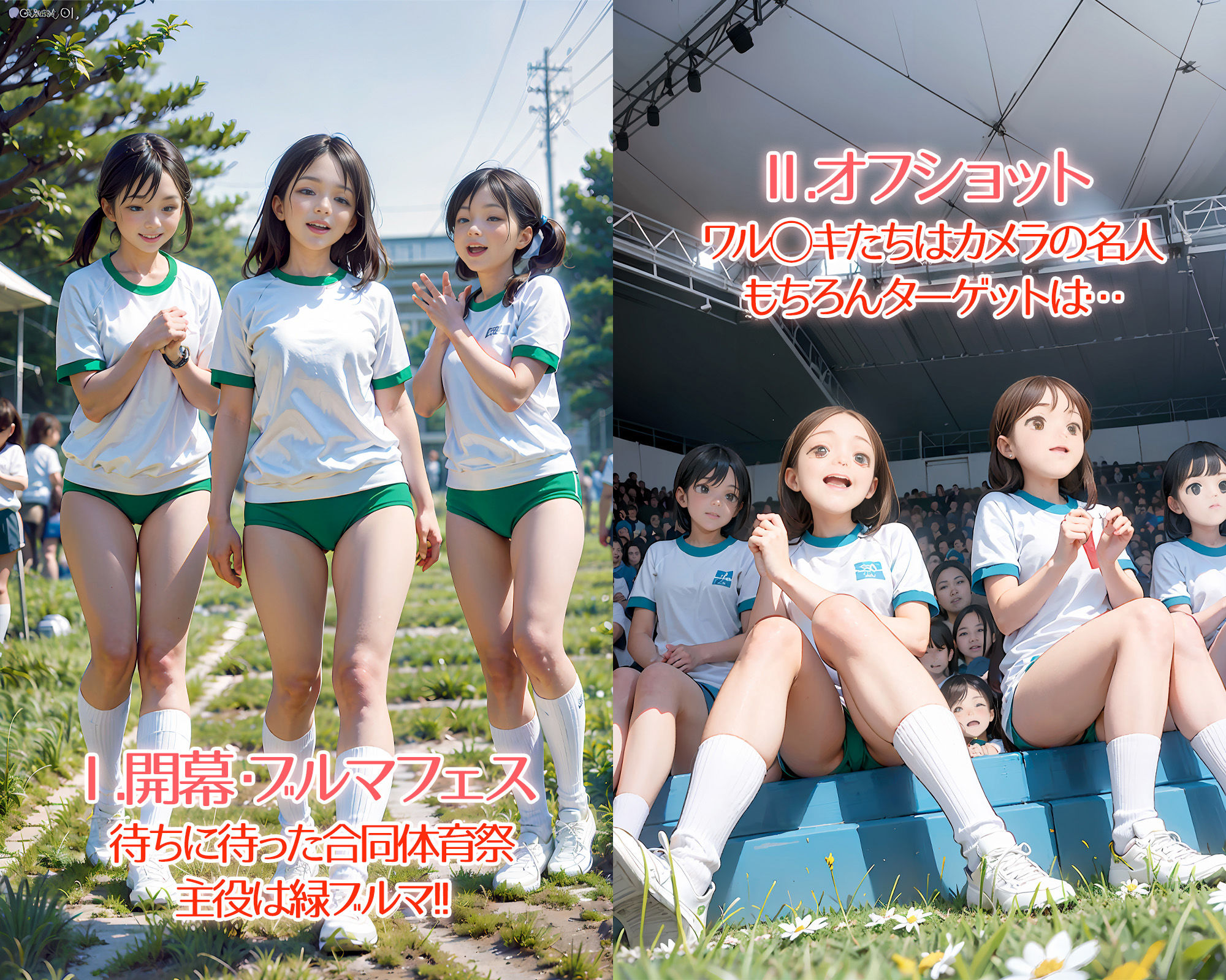 サンプル画像1:緑ブルマ 合同体育祭お宝編(AIブルマCLUB) [d_327879]