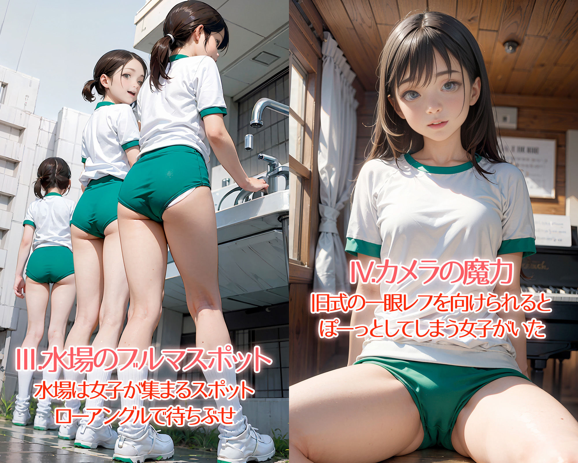 サンプル画像2:緑ブルマ 合同体育祭お宝編(AIブルマCLUB) [d_327879]