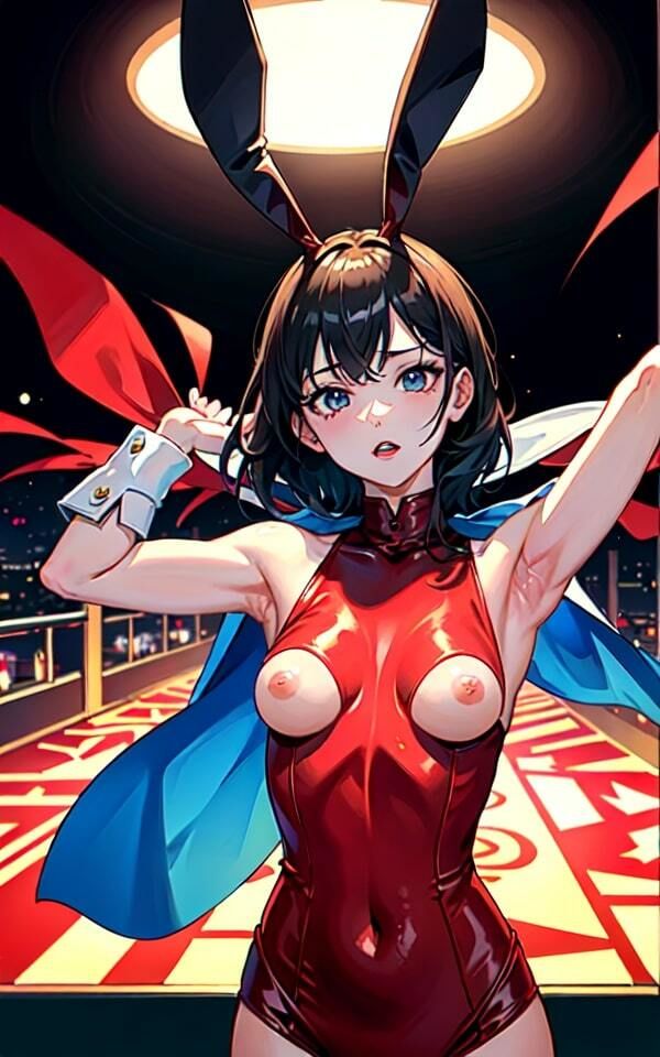 サンプル画像1:新人バニーガールがはみ乳オッパイぽろりの大サービス(低価格サークル) [d_328099]