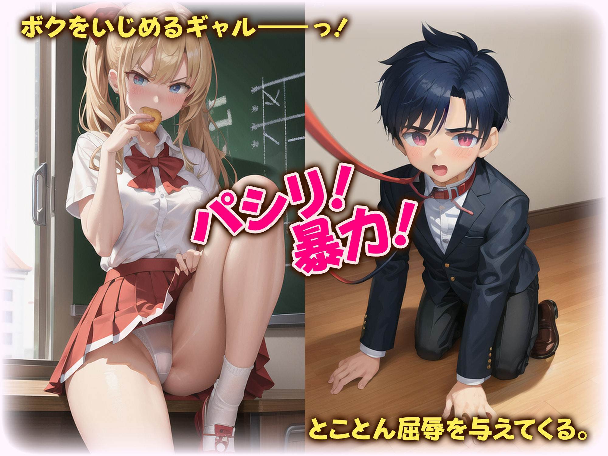 サンプル画像3:僕を虐める先輩ギャルを巨チンでメス堕ちさせた話 お試し版(愛ちゃみ) [d_328192]