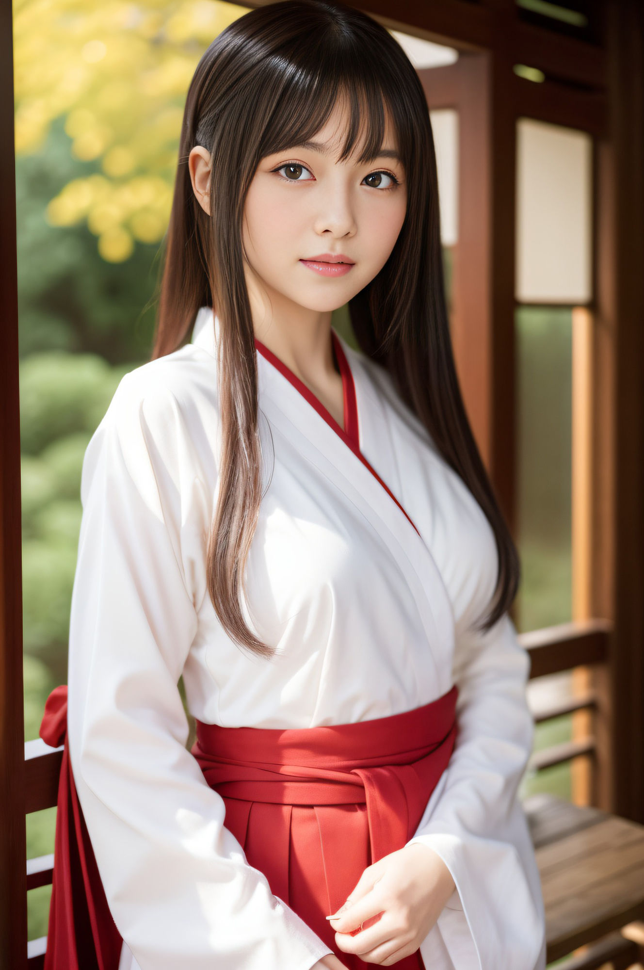 サンプル画像1:清楚な巫女さん 〜清らかな袴美女にうっとり〜 【145枚】(☆AIエロ画像クリエイター☆) [d_328216]