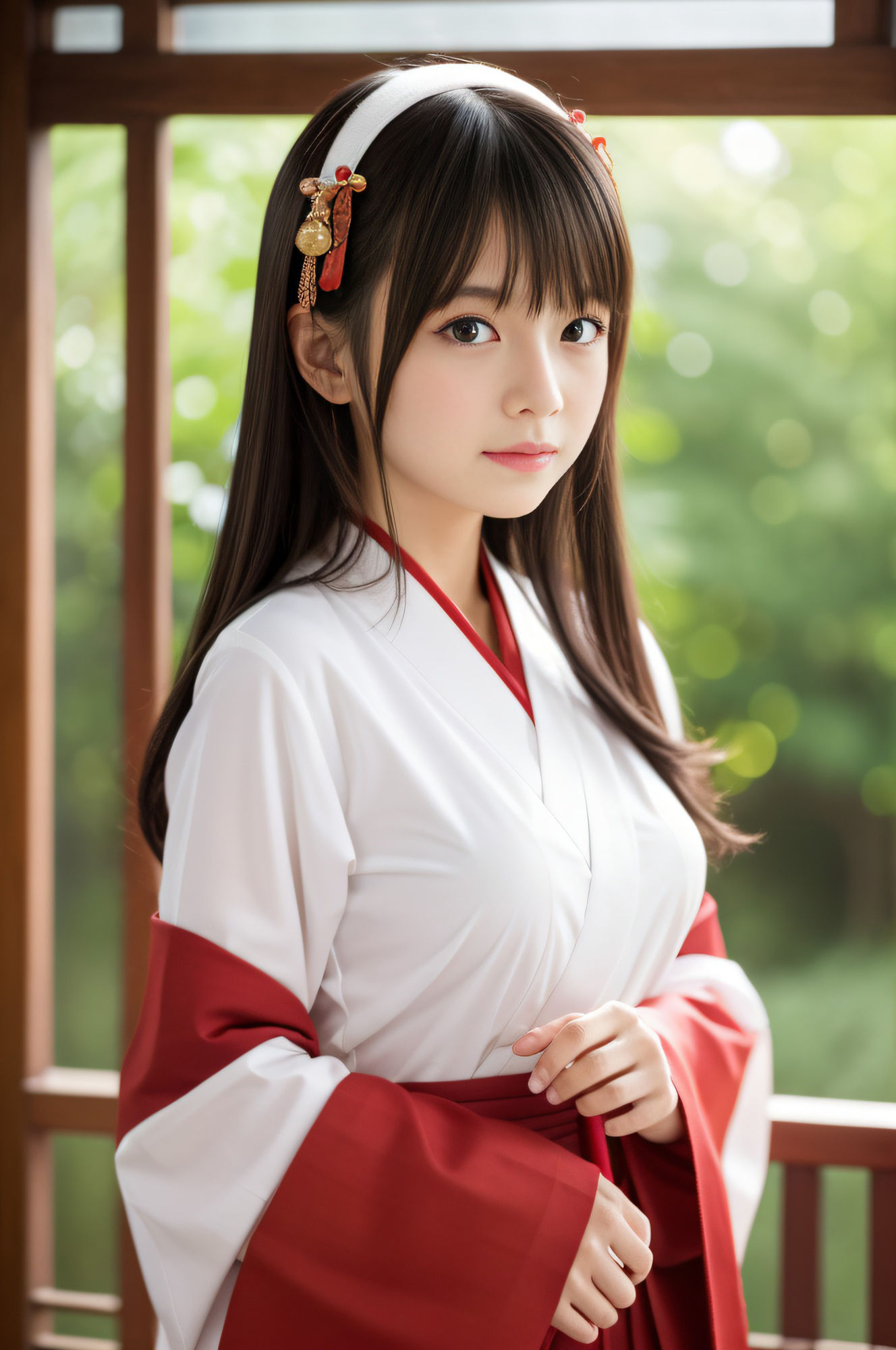 サンプル画像2:清楚な巫女さん 〜清らかな袴美女にうっとり〜 【145枚】(☆AIエロ画像クリエイター☆) [d_328216]