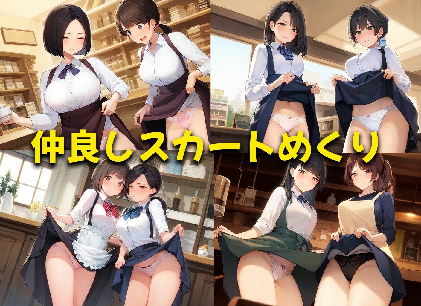 サンプル画像4:【喫茶パンティ】下着を見せることが入店のご挨拶と勘違いしてしまった店員さん達(日替わりさん) [d_328761]