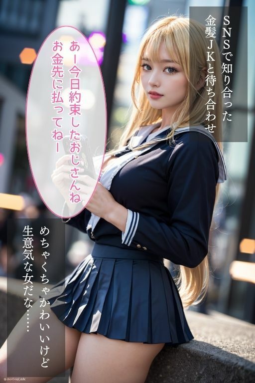 サンプル画像1:金髪援交JKがおじさんちんぽに堕とされた日(青鹿あいん) [d_328981]