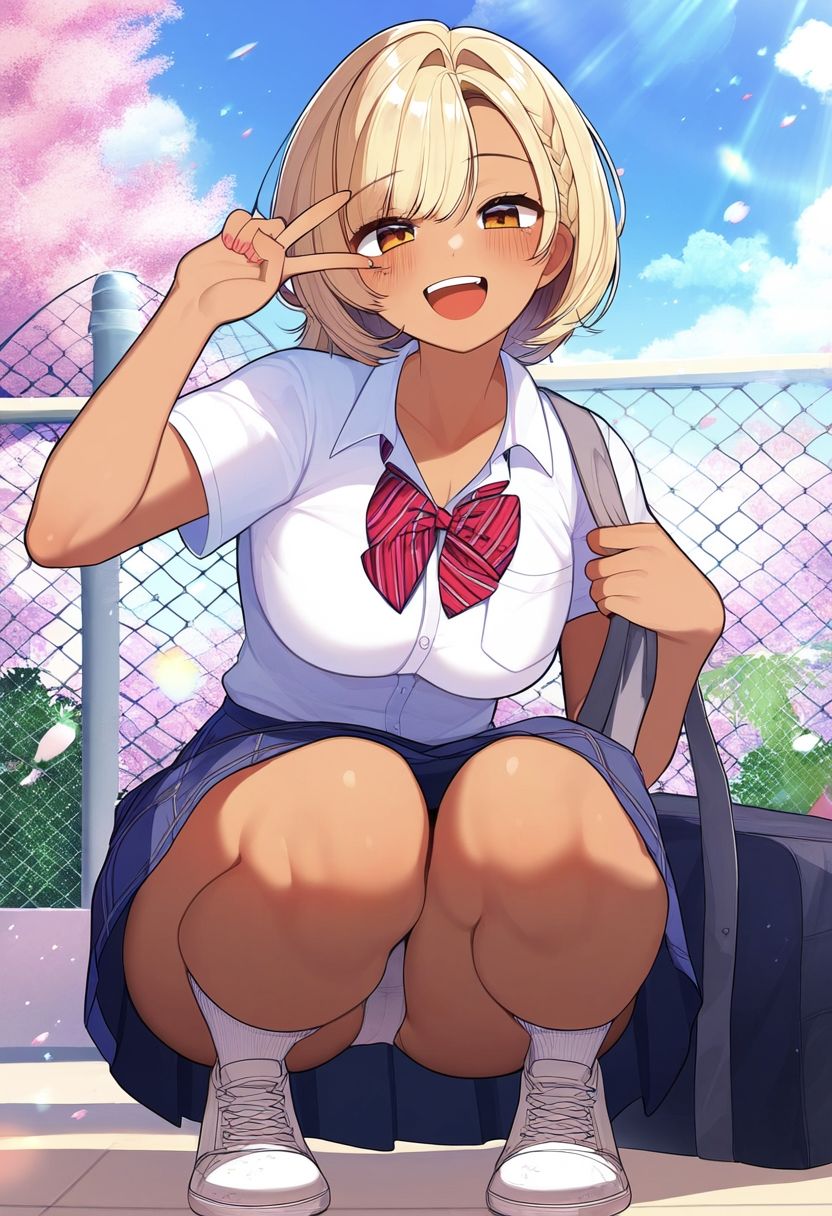 サンプル画像2:ヤリマン、ビッチが大集合 日焼けギャルイラスト集（パンツ・パンチラ・下着・フェラ・ぶっかけ・中出しセックス・大人のおもちゃ）(絵師たか) [d_329044]