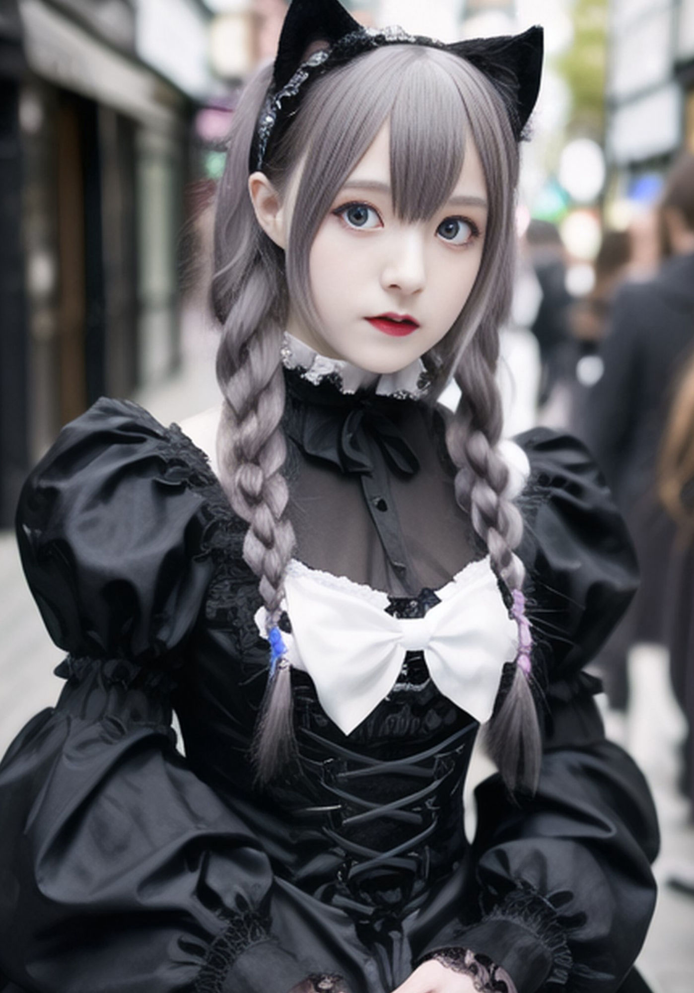 サンプル画像6:AI 日本モード 画像シリーズ 原宿 ゴスロリファッション 編(魅惑の冒険者) [d_329158]