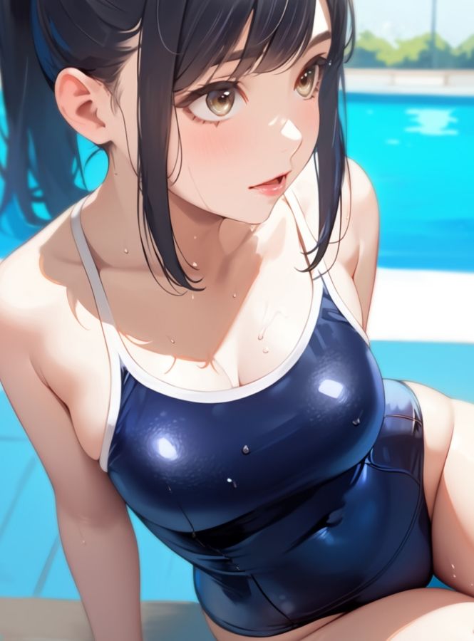 サンプル画像1:ポニーテールとスクール水着(ミックス ステーション) [d_329370]