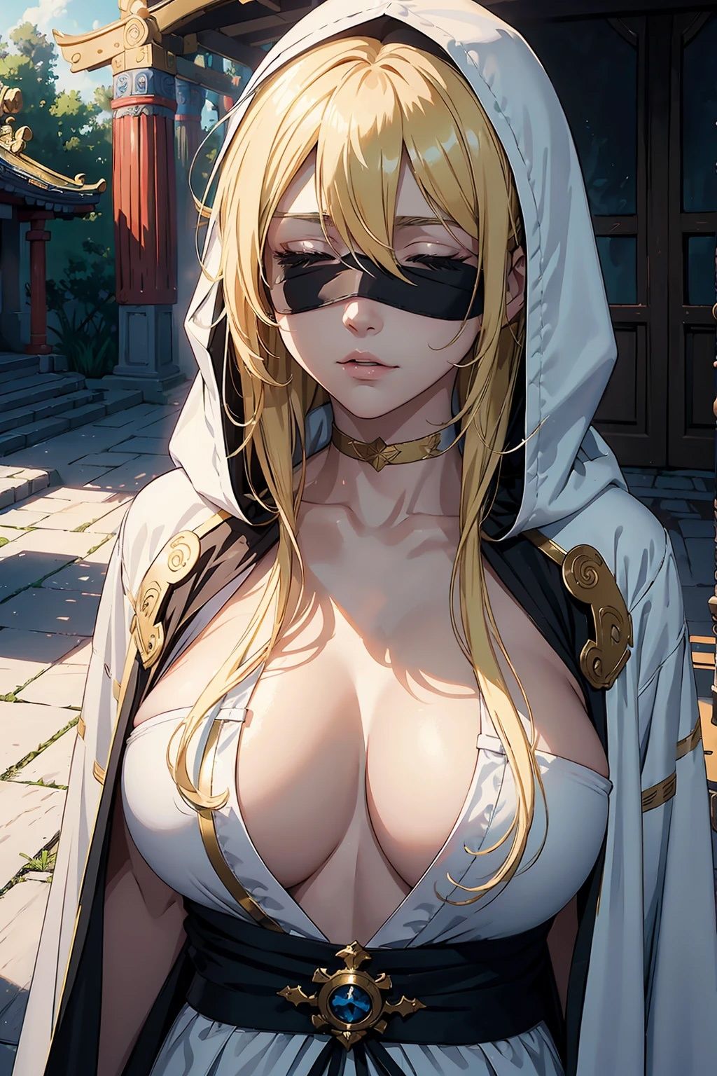 サンプル画像3:巨乳目隠し美女【妄想イラスト美女図鑑vol.41】(AIイラスト美女研究所) [d_329600]