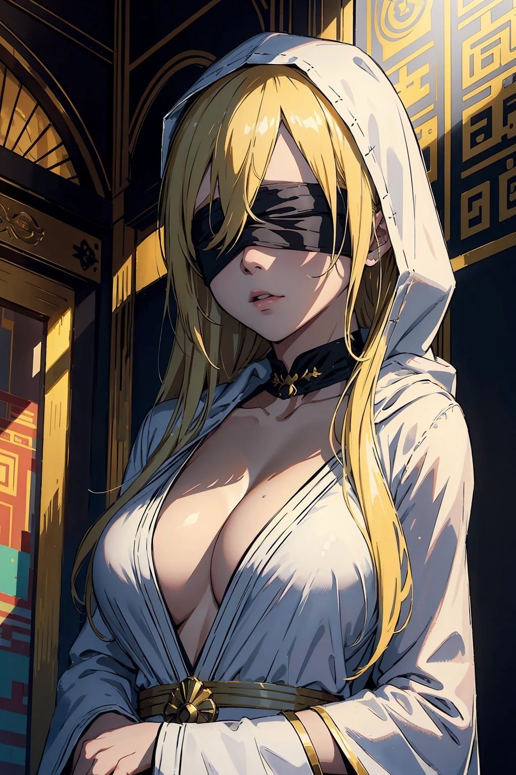 サンプル画像4:巨乳目隠し美女【妄想イラスト美女図鑑vol.41】(AIイラスト美女研究所) [d_329600]