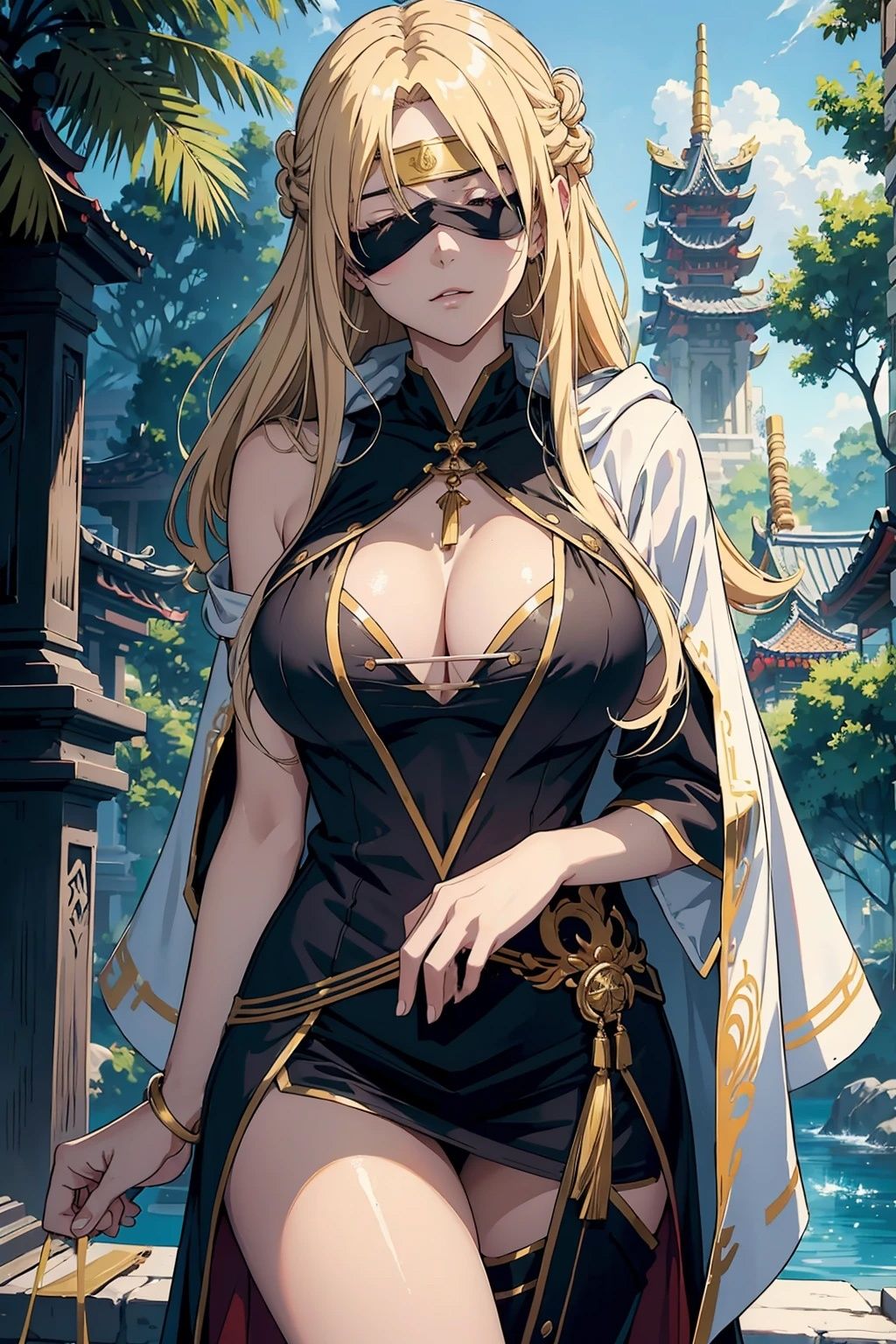 サンプル画像5:巨乳目隠し美女【妄想イラスト美女図鑑vol.41】(AIイラスト美女研究所) [d_329600]