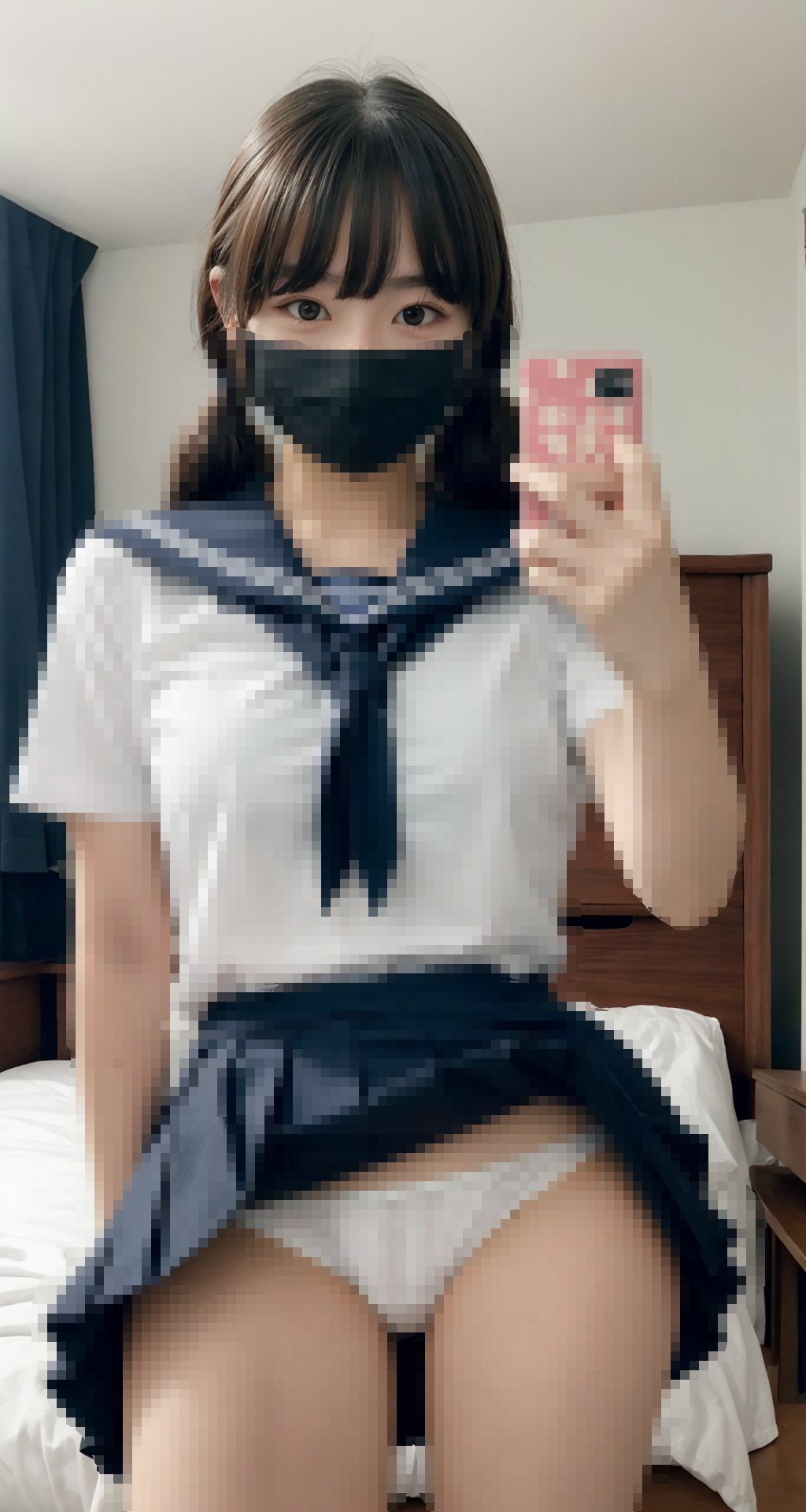 サンプル画像1:SNSの＃裏アカでエッチな願望を晒してしまう優等生お嬢様JKたち AI女子校生写真集(BANANAクラッシュウォリアーズ) [d_329659]