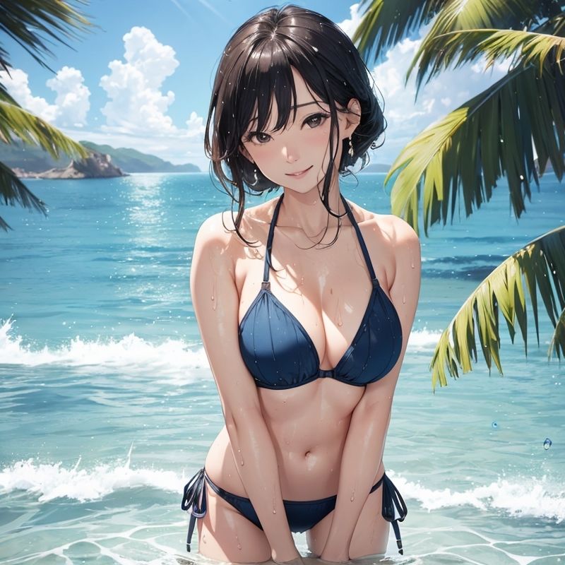 サンプル画像1:美人お姉さんの海とビーチとオナニー(BMさん) [d_329727]