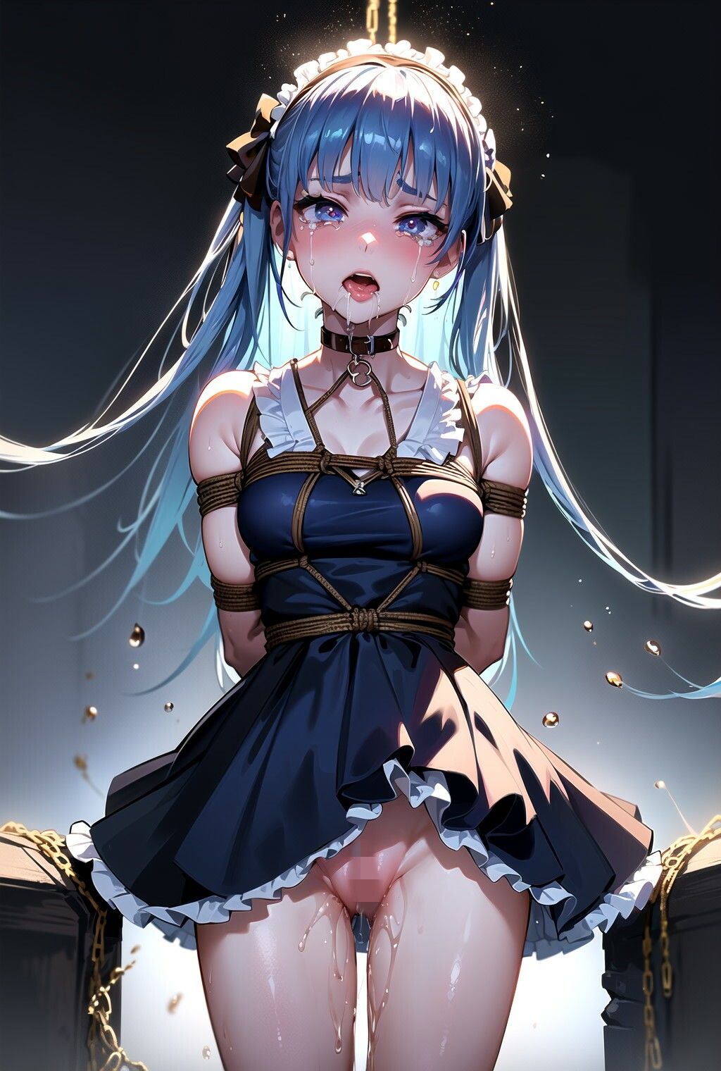 サンプル画像3:清純女子校生お嬢様が緊縛拘束で絶頂の涙(AIザッハトルテ) [d_329777]