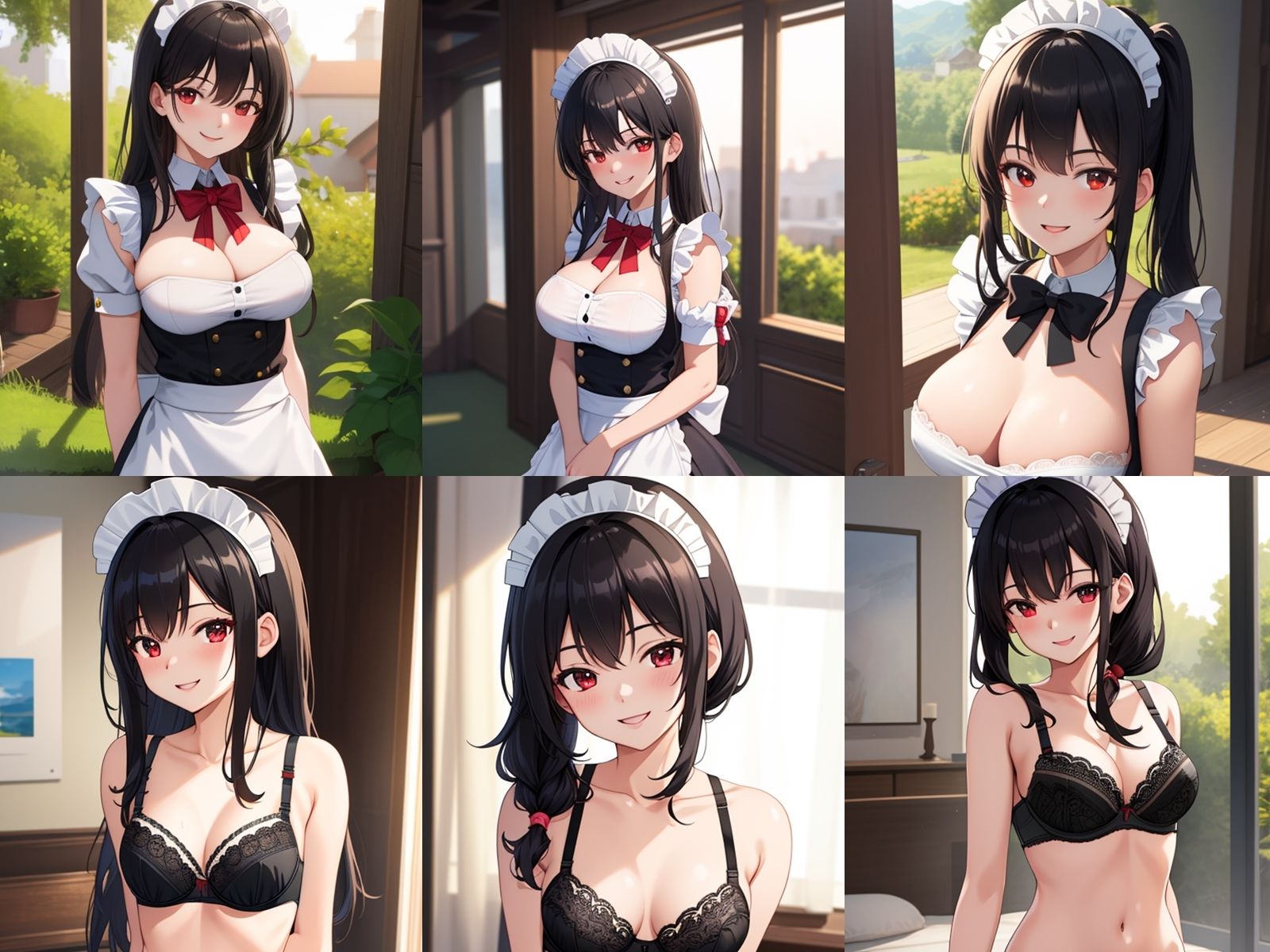 サンプル画像1:黒髪メイドが中出しセックスで孕みボテ腹になるまで(千草屋) [d_329808]