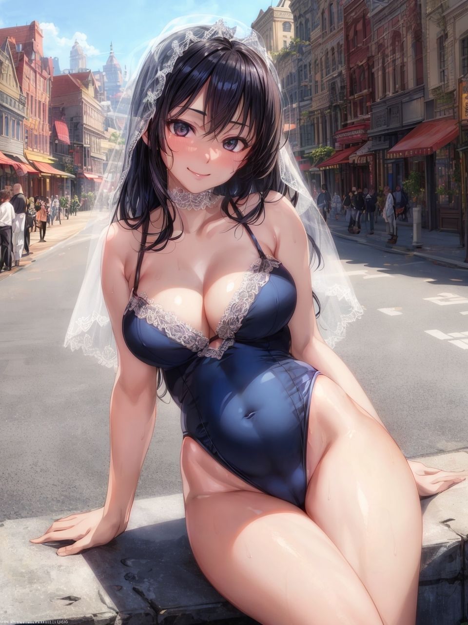 サンプル画像2:露出花嫁 〜レオタード妊婦編〜(妄想サチュレーション) [d_329885]