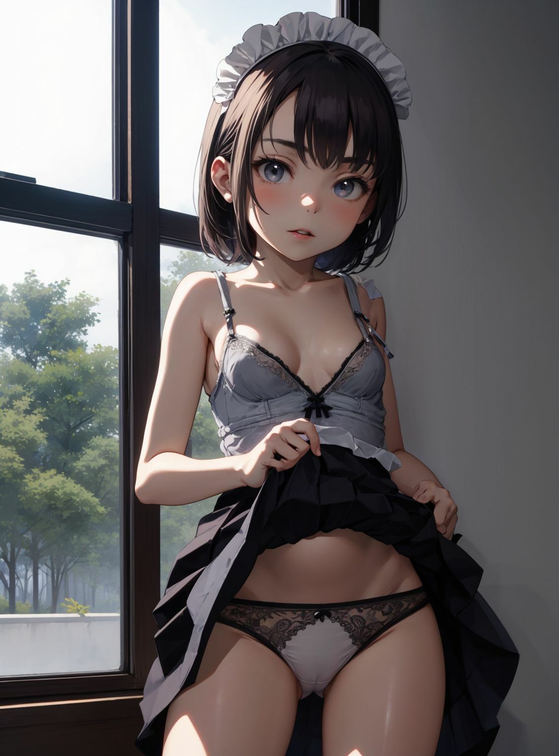 サンプル画像1:パンチラ貧乳メイド2(川瀬と遊園地) [d_330058]