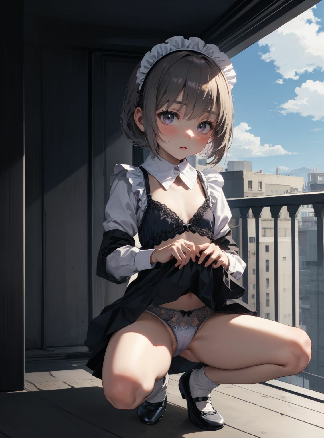 サンプル画像5:パンチラ貧乳メイド2(川瀬と遊園地) [d_330058]