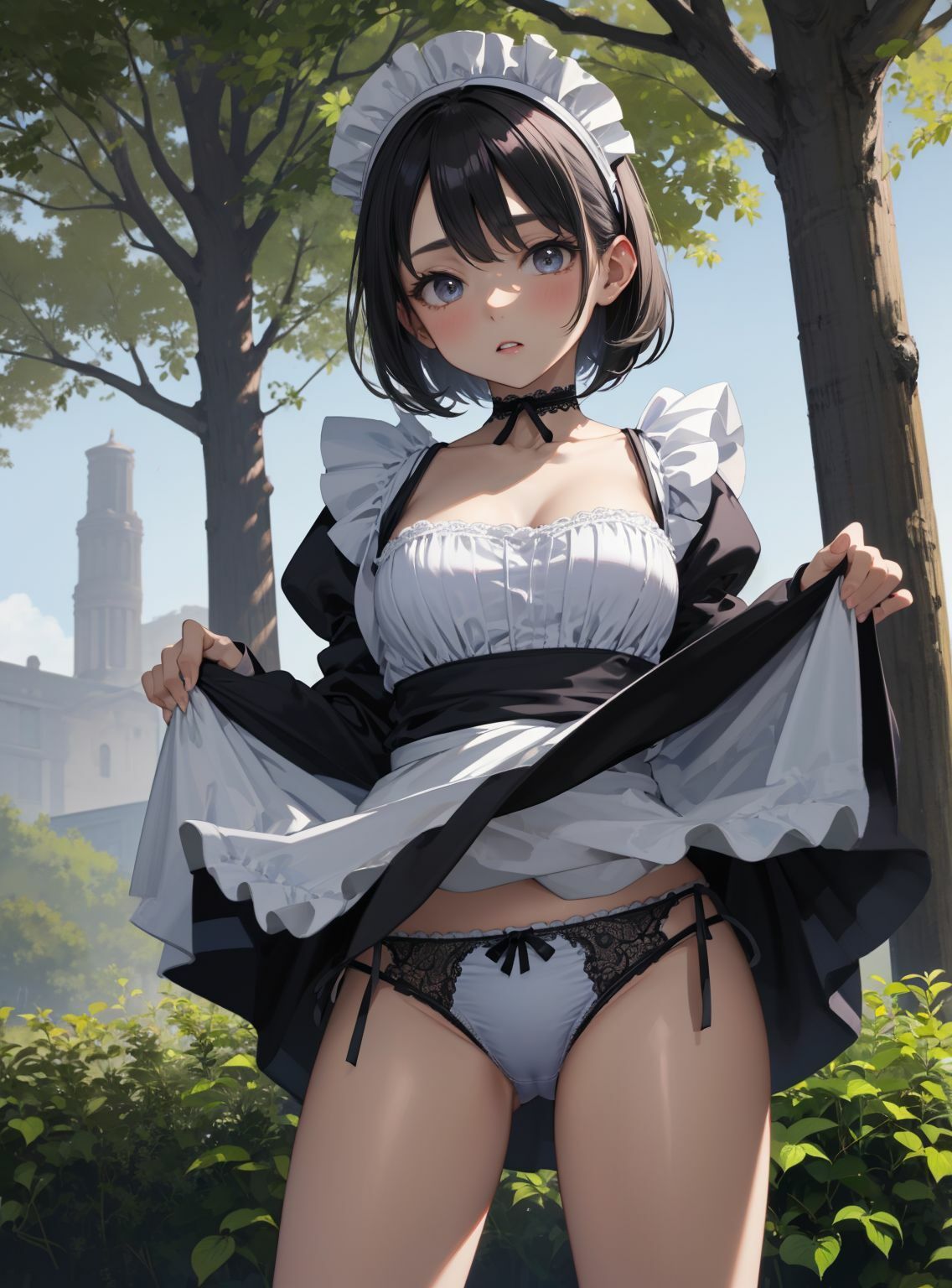 サンプル画像3:パンチラ巨乳メイド(川瀬と遊園地) [d_330099]