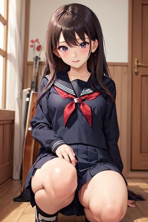 サンプル画像3:AI美少女 セーラー＆ブルマ(ヒロミ) [d_330181]