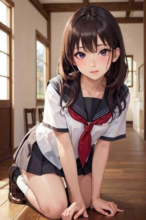 サンプル画像5:AI美少女 セーラー＆ブルマ(ヒロミ) [d_330181]