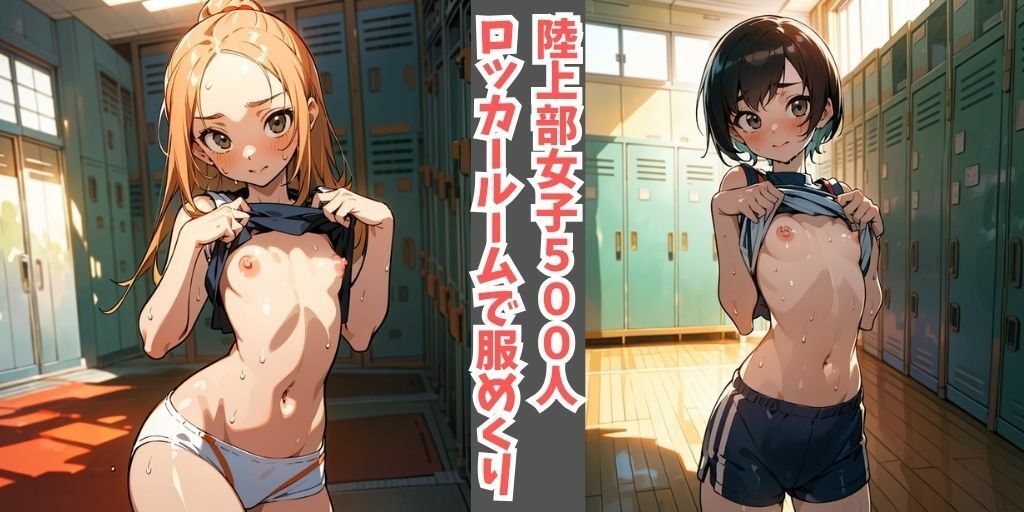 サンプル画像1:美少女すぎる陸上部JK女子がロッカールームで…服をめくっておっぱいを披露！(美少女の宝庫) [d_330245]