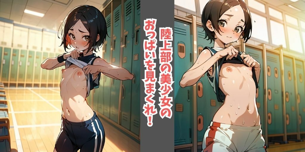サンプル画像1:あどけなさが残る美少女陸上部JK！ユニフォームをチラッとめくりおっぱいをお披露目！(美少女の宝庫) [d_330325]