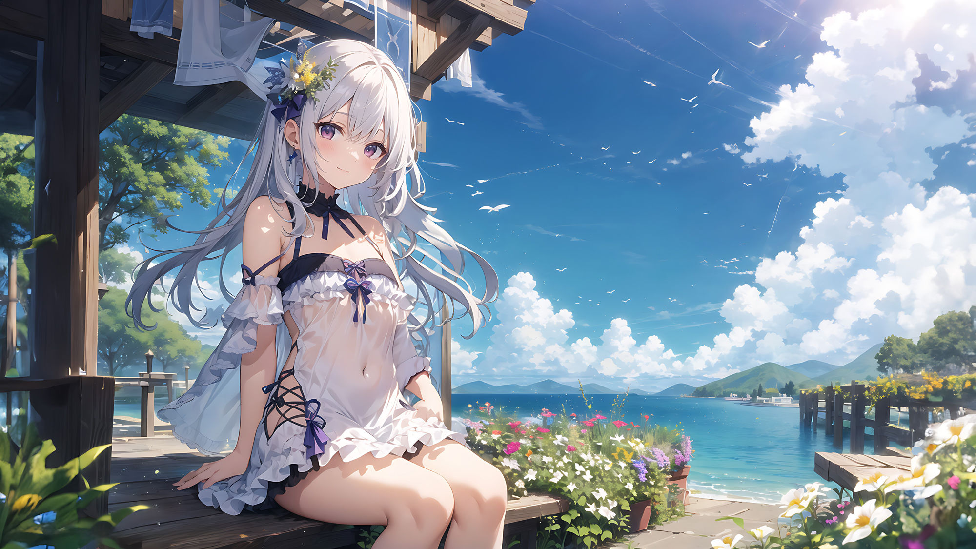 サンプル画像1:美少女×神イラスト集(aiもちち) [d_330542]