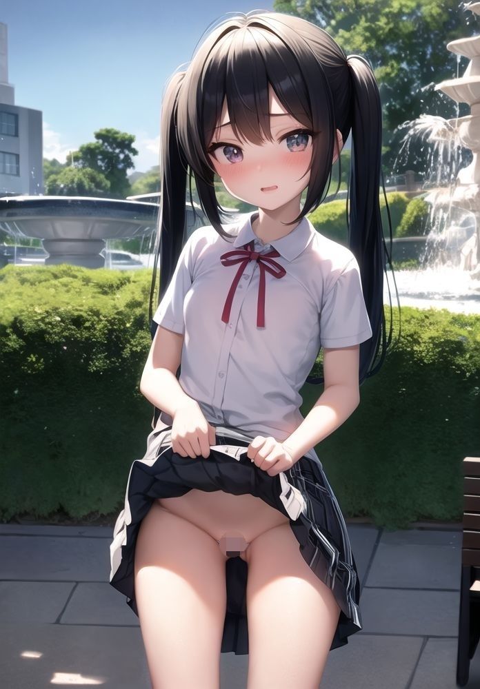 サンプル画像2:はじめてのスカートたくしあげ(二次元の華道) [d_330836]