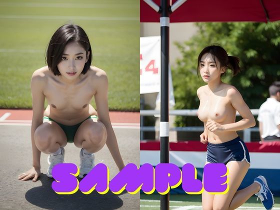 サンプル画像3:AI美女グラビア写真集 ドキッ！丸ごとトップレス 女だらけの陸上大会(AI美女研究会) [d_330870]
