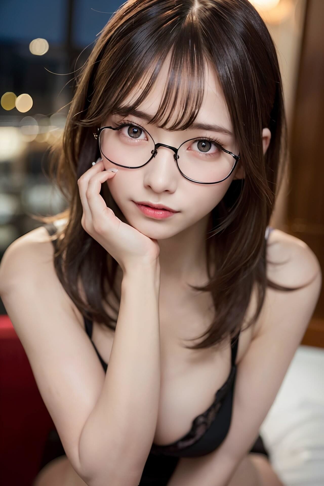 サンプル画像2:【大人気作品集】眼鏡痴女OLのハメ撮りVol.1(HARU@AIイラスト) [d_330876]