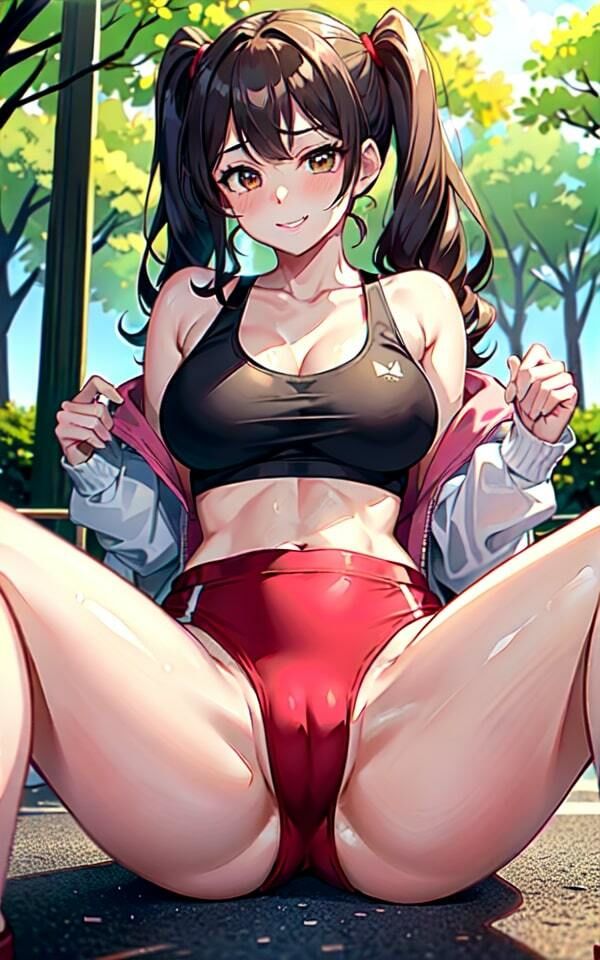 サンプル画像3:Hな積極的クラスメイトがブルマとスポーツブラ姿でM字開脚で誘惑(年中安売りラボ) [d_330901]