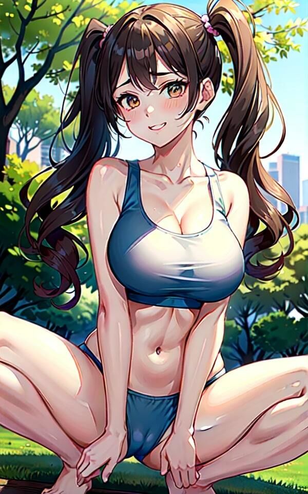 サンプル画像5:Hな積極的クラスメイトがブルマとスポーツブラ姿でM字開脚で誘惑(年中安売りラボ) [d_330901]