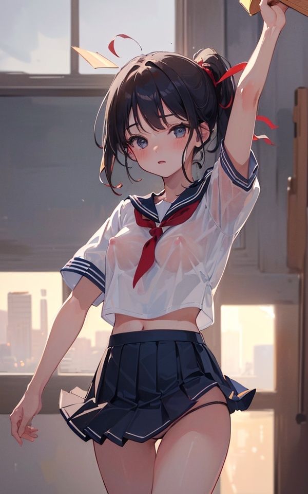 サンプル画像4:セーラー服とポニーテールしか勝たん(panpanyama1) [d_330937]